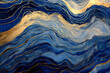 Abstract golden and blue wavy texture design
