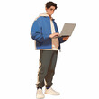 Casual young man with a laptop in a relaxed pose