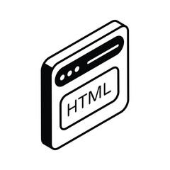 Wall Mural - creatively designed isometric icon of website address, programming vector