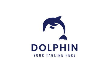 Sticker - dolphin logo vector icon illustration