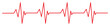 Heartbeat red line icon. EKG and cardio symbol. Vector illustration isolated on white background