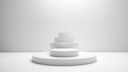 Wall Mural - white podium abstract empty three-dimensional platform design.