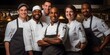 Diverse Group Of Chefs. Concept Cooking Techniques, Culinary Culture, Gourmet Creations, International Flavors, Kitchen Collaboration