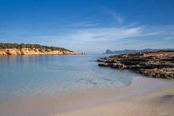 Sticker - view of the pictureque cove at Cala Bassa on Ibiza Island