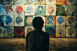 © Madeleine Steinbach - Backc of a man standing in front of images of brain and organs - mental illness concept