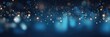 Dark Blue Banner with Bokeh Lights and Luxury Glow for your Holiday Illustration - Free Space