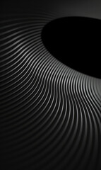 Sticker - A monochrome spiral creating a hypnotic optical illusion with a black circle.