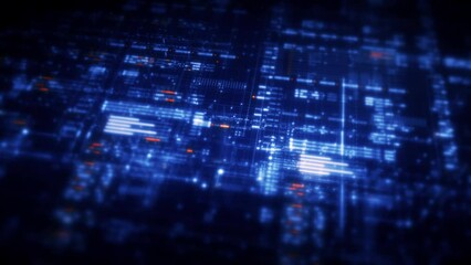 Leinwandbilder - Data matrix simulation with cutting-edge digital environment with a dynamic and immersive display of interconnected data matrix information networks systems background