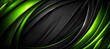 Modern abstract green and black flowing waves design background   digital art concept