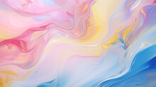 Abstract Background With Holographic Liquid Wave Texture Vibrant Colors.