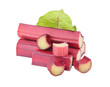 rhubard sticks and leaf isolated on transparent png