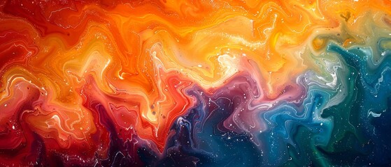 Background for an abstract painting. Liquid marbling paint background. Abstract fluid texture. Intense vivid acrylic colors.