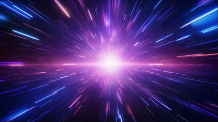 Wall Mural - blue and purple neon glow abstract background for speed and celebration