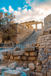 Buildings inside the Acropolis of Lindos in Rhodes.