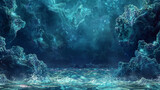 Fototapeta Fototapety do akwarium - Sapphire seas merging with emerald shores, a mosaic of aquatic dreams. on transparent background.  