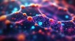 Close up macro details of microbes molecules virus bacteria