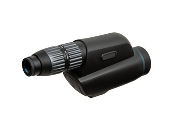 Wall Mural - Modern spyglass. Long-range observation device. Monocular isolate on a white back