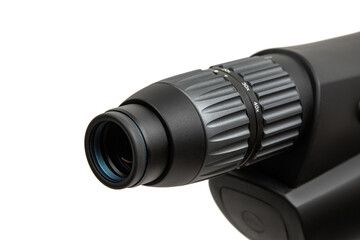 Wall Mural - Modern spyglass. Long-range observation device. Monocular isolate on a white back