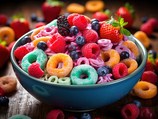 Wall Mural - A bowl of cereal with the word cereal on it