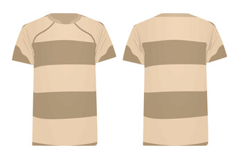 Canvas Print - Brown striped t shirt jersey. vector