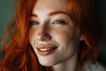 Wall Mural - young woman with long red hair young woman with long red hair