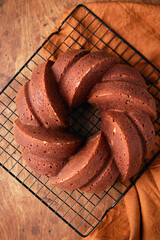 Wall Mural - Delicious homemade pumpkin bundt cake with prunes