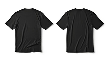 Wall Mural - Black T-shirt mockup, front and back view