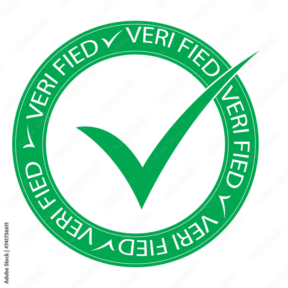 Verified badge icon tick symbol vector approved check mark icon. Blue ...