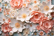 Elegant paper floral background in neutral tones