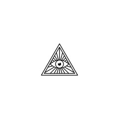  All seeing eye symbol icon isolated on white background