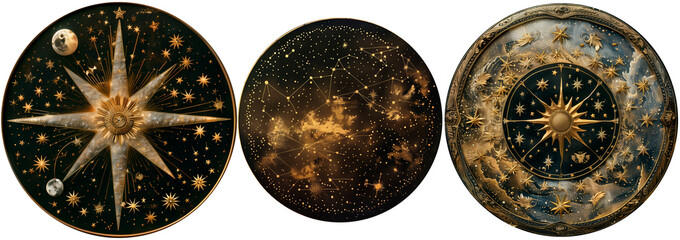 image of space and cosmic bodies. isolated. AI generated