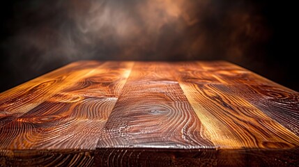 Wall Mural - Rustic wooden table background with smoke