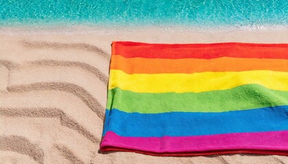 Wall Mural - LGBT colored beach towel top view