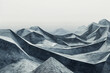 3d render of a stark landscape with a series of repeating geometric hills