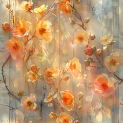 Poster - floral background with flowers