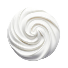 Wall Mural - Sour cream top view isolated on transparent background.