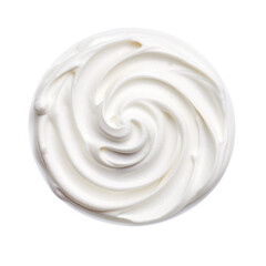 Wall Mural - Sour cream top view isolated on transparent background.