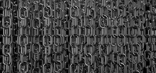 Wall Mural - hopelessness. metal chain. bondage, slavery. holding by force. depression concept. 3d render