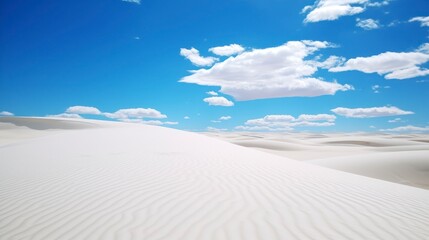 Canvas Print - Beautiful white sand dunes on a background of the blue sky
