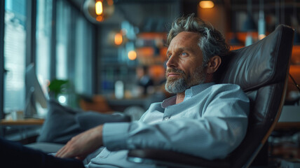 Sticker - Male businessman resting in a chair