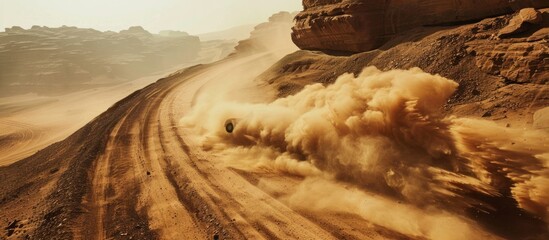 Wall Mural - conquering the desert in a dynamic frame