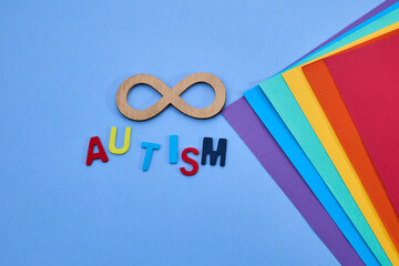 Wall Mural - Gold Autism Infinity Sign Symbol. Autism awareness day