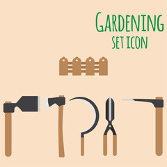 Poster - Set of gardening tool icons Vector