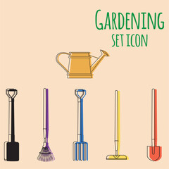 Poster - Set of gardening tool icons Vector