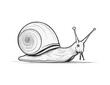 Hand drawn Kids drawing Cartoon Vector illustration snail icon Isolated on White Background