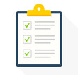 © OpenDesigner - Clipboard with checklist. Checklist icon. Clipboard icon. Survey form symbol. Vector