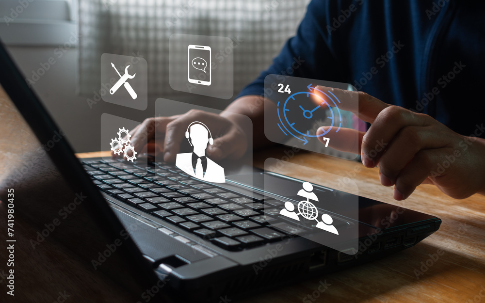 Technical support customer service tech concept. Business people ...