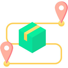 Canvas Print - Delivery Tracking Illustration