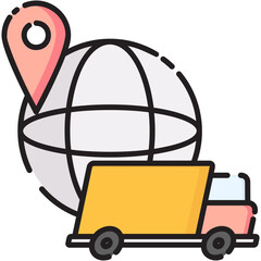 Sticker - Logistic Network Illustration