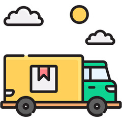 Sticker - Delivery Truck Illustration